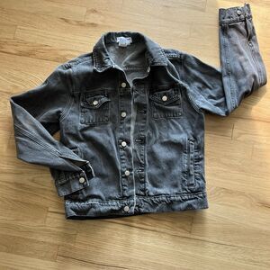 American Apparel Jean Jacket Black Mens Small Denim Made in USA  Cotton